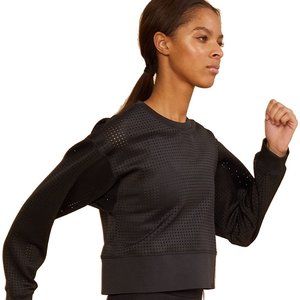 Cynthia Rowley Women's Black Perforated Top S